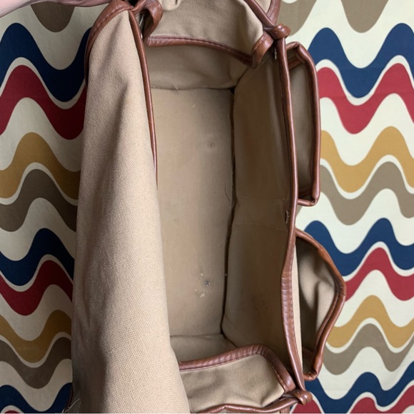 Vintage Canvas Bag with Leather Trim GUC - Picture 7 of 10